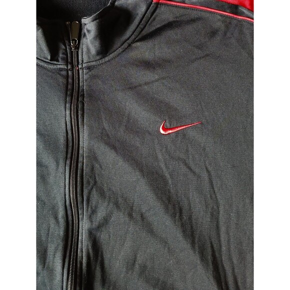Vintage Nike Track Jacket Men's 2XL Full Zip Black Red Front Pockets Embroidered - Picture 2 of 6